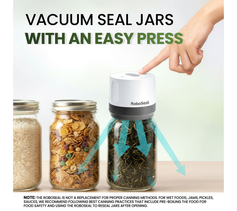 RoboSeal Rechargeable Mason Jar Vacuum Sealer Kit with 10 Lids — View 4