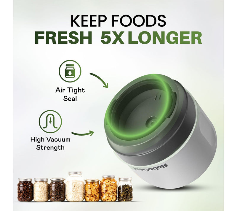 RoboSeal Rechargeable Mason Jar Vacuum Sealer Kit with 10 Lids — View 2