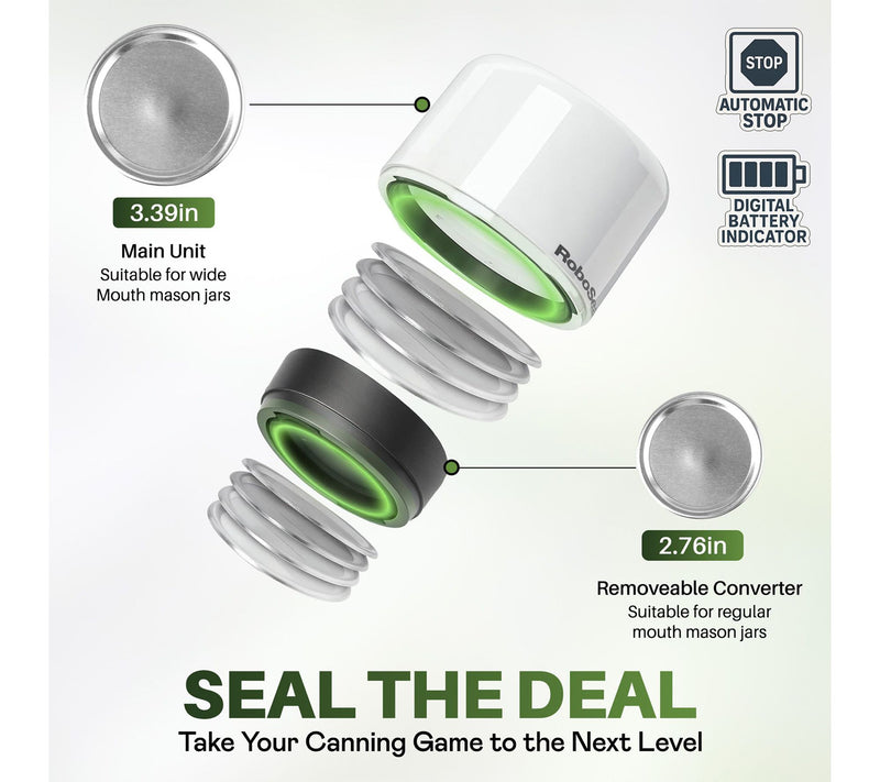 RoboSeal Rechargeable Mason Jar Vacuum Sealer Kit with 10 Lids — View 5