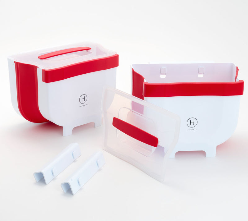 Henning Lee S/2 1.2 Gallon Collapsible Waste Bins & Lids — View 7