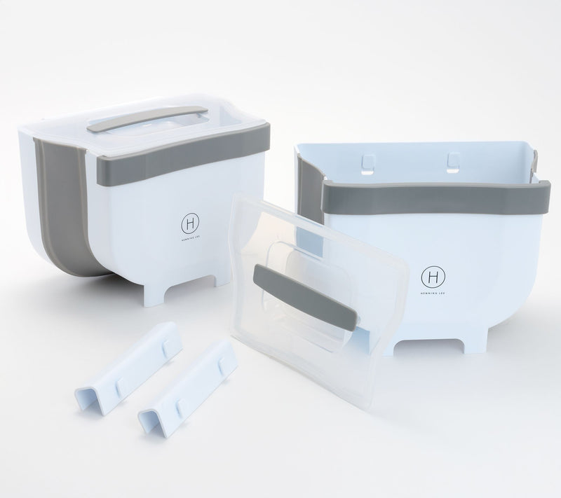 Henning Lee S/2 1.2 Gallon Collapsible Waste Bins & Lids — View 8
