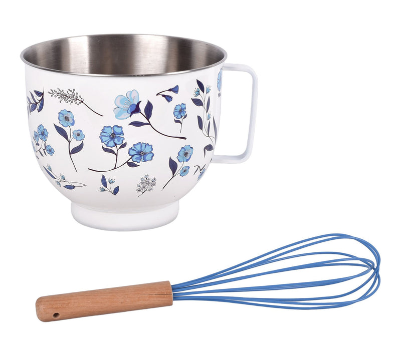 Temp-tations 5-qt Printed Stainless Steel Batter Bowl with Whisk — View 6