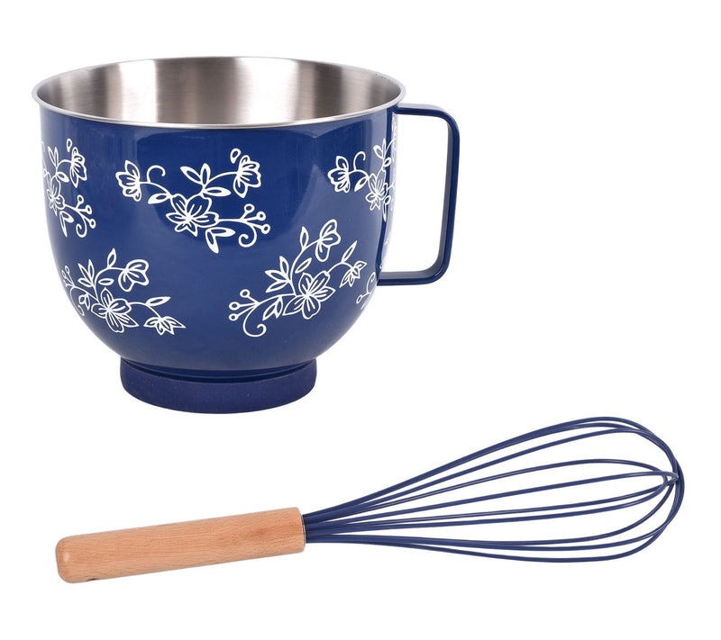 Temp-tations 5-qt Printed Stainless Steel Batter Bowl with Whisk — View 7
