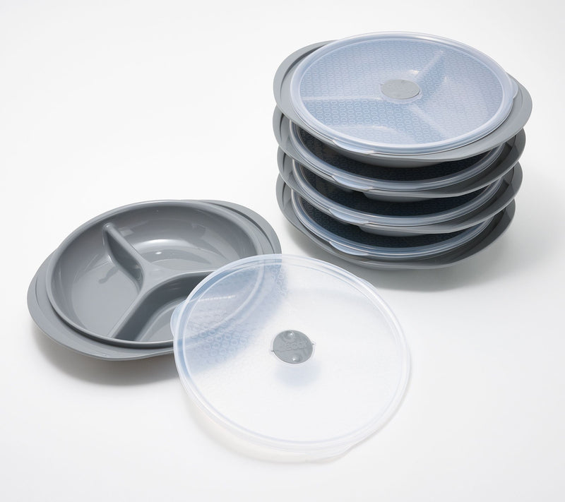 Decor Set of 5 Segmented Microwave Plates — View 17