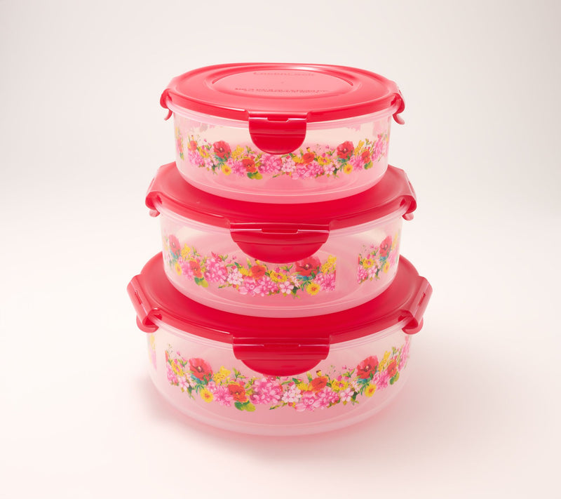LocknLock 3-Piece Nestable Floral Printed Canisters — View 5