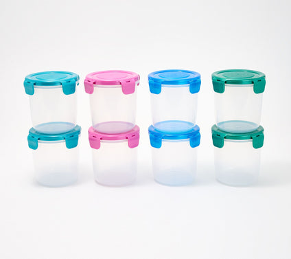 LocknLock Set of 8 Multi-Color Mini Tall Canisters