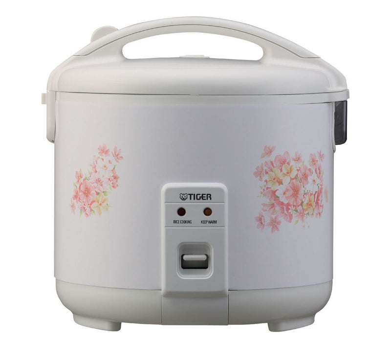 Tiger 8 Cup White Rice Cooker, Floral White — View 2