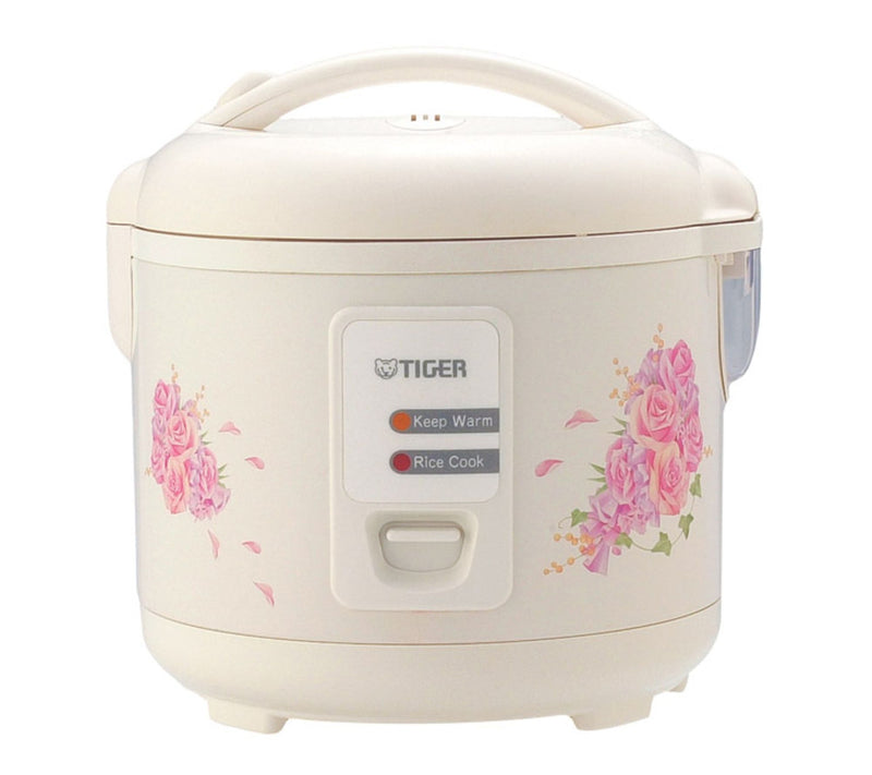 Tiger 10 Cup Floral White Rice Cooker — Main view