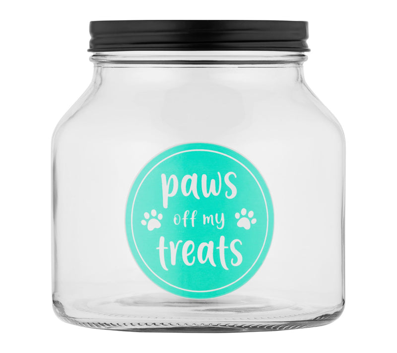10 Strawberry Street "Paws Off" Glass Treat Canister — Main view
