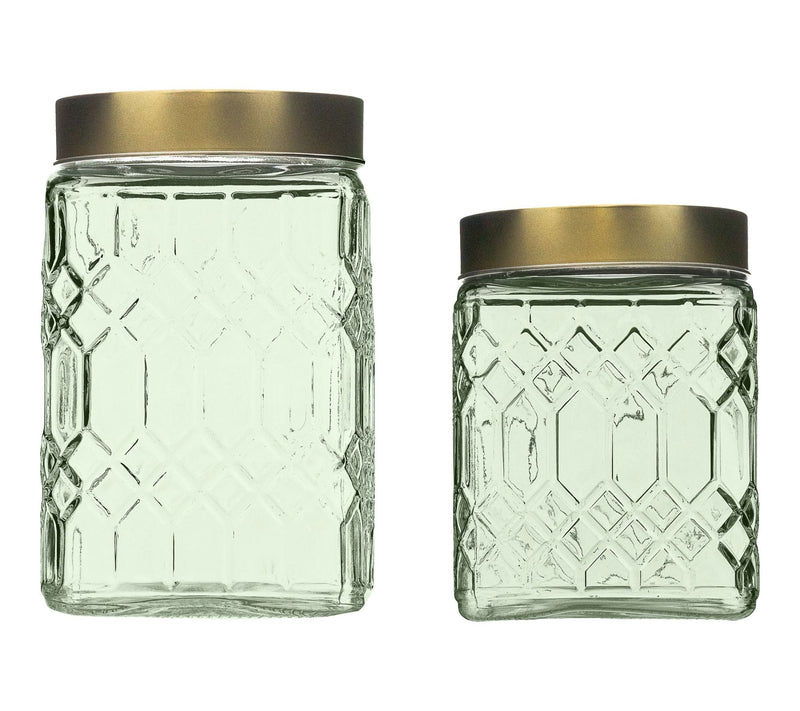 10 Strawberry Street Set of 2 Lenox Graduated Glass Canisters — View 13
