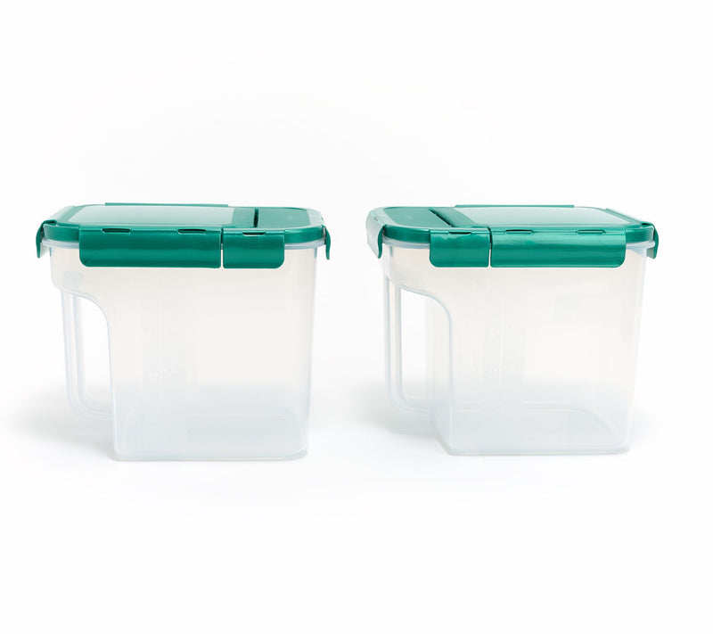 LocknLock Set of (2) 10.5-Cup Flip-Top Pantry Storage Set w/ Side Handles — View 10