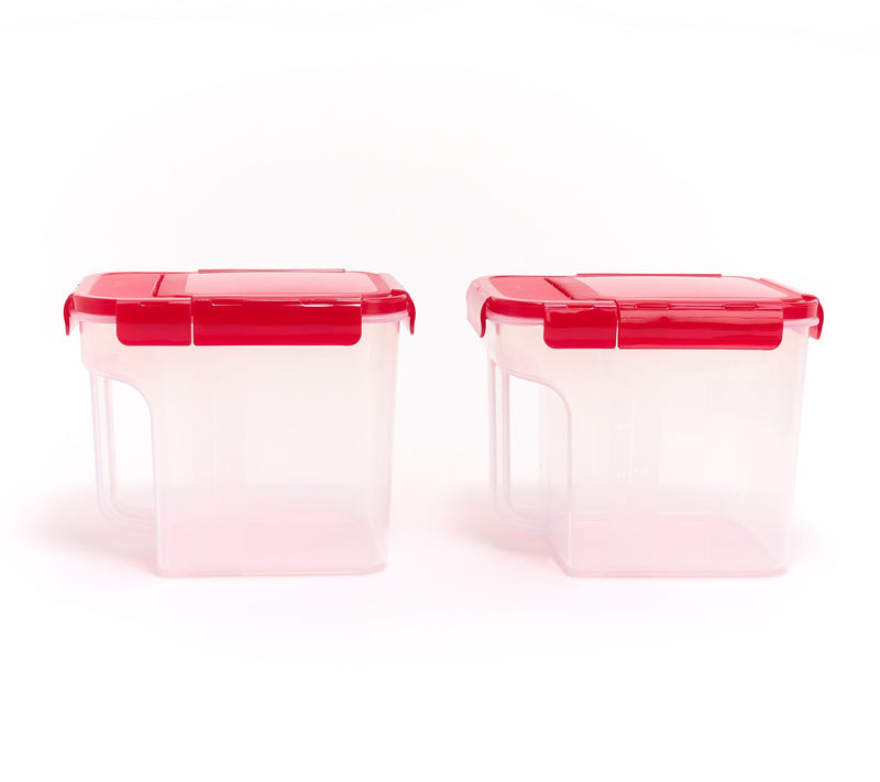 LocknLock Set of (2) 10.5-Cup Flip-Top Pantry Storage Set w/ Side Handles — View 14