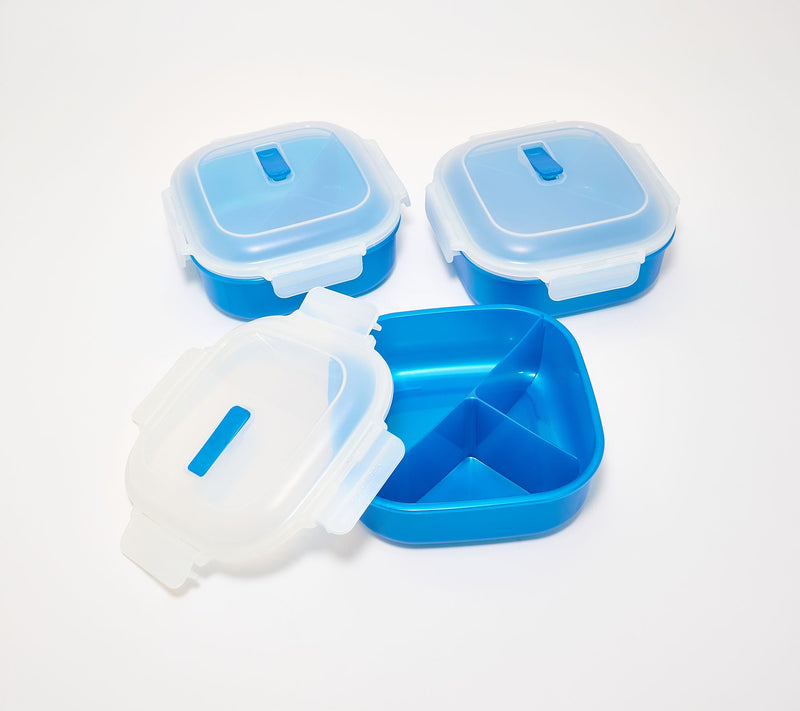 LocknLock S/3 Instant Cook Divided Container w/ Vented Lids — View 4