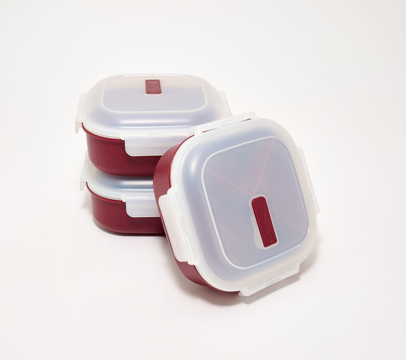 LocknLock S/3 Instant Cook Divided Container w/ Vented Lids — View 14