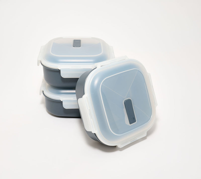 LocknLock S/3 Instant Cook Divided Container w/ Vented Lids — View 17