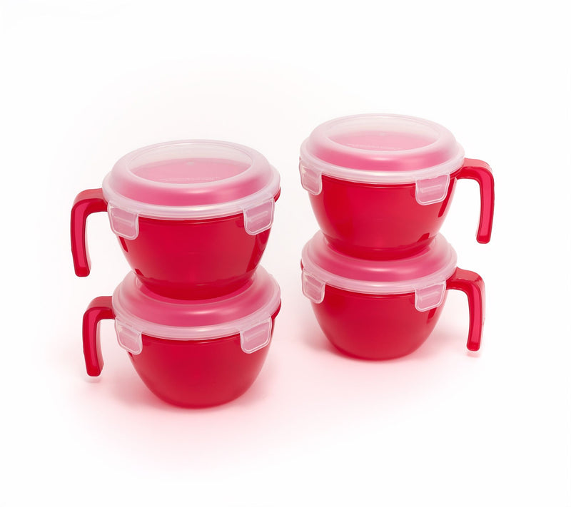 LocknLock Set of 4 Cereal Bowls w/ Colored Bodies — Main view