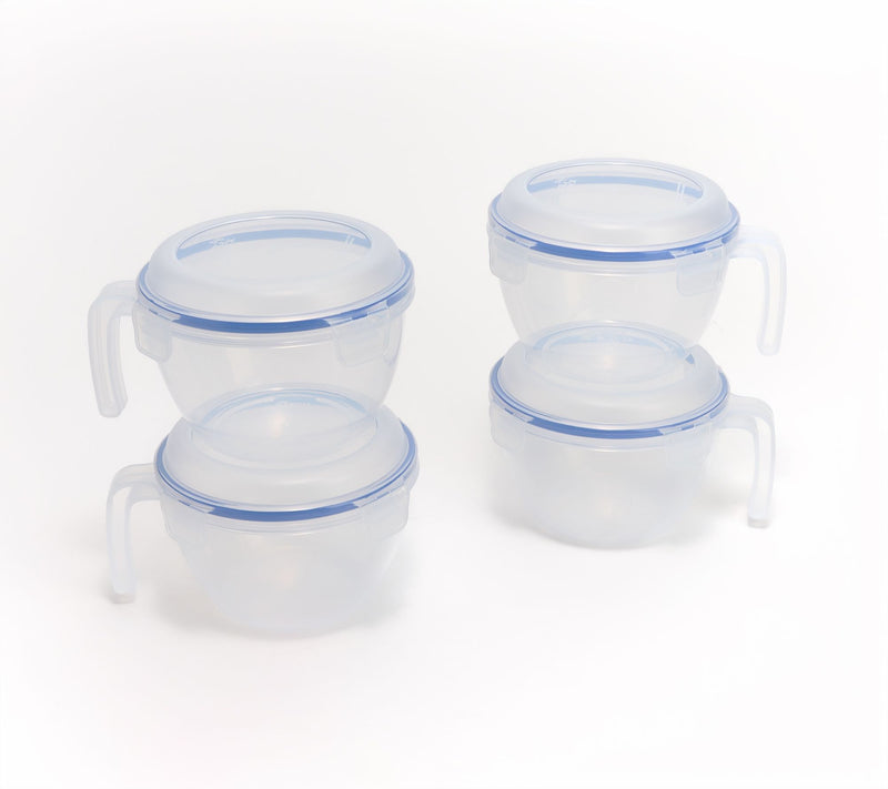 LocknLock Set of 4 Cereal Bowls w/ Colored Bodies — View 5