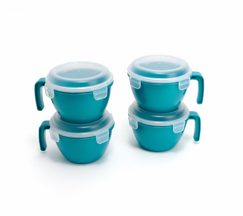LocknLock Set of 4 Cereal Bowls w/ Colored Bodies — View 17