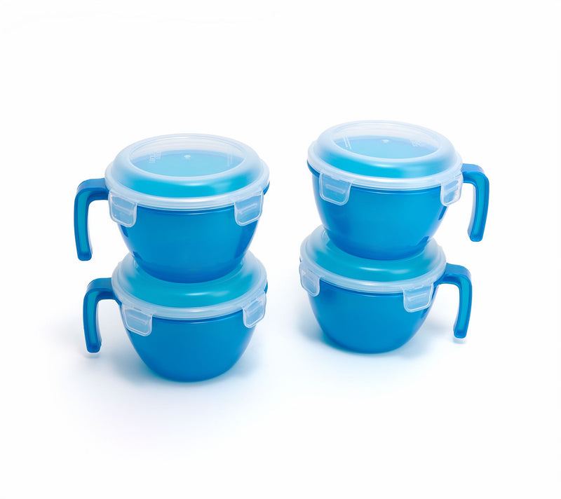 LocknLock Set of 4 Cereal Bowls w/ Colored Bodies — View 9