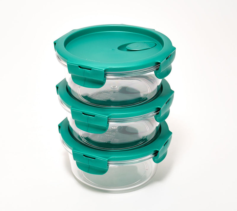 LocknLock Set of 3 Tritan Bowls w/ Vented Lids — Main view