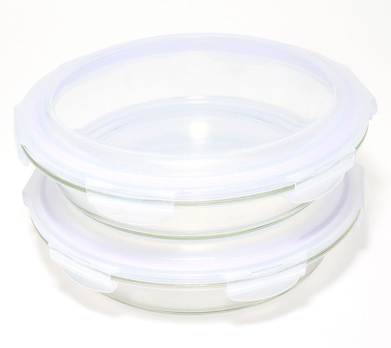 LocknLock Set of 2 Glass Pie Baking Dishes — View 17