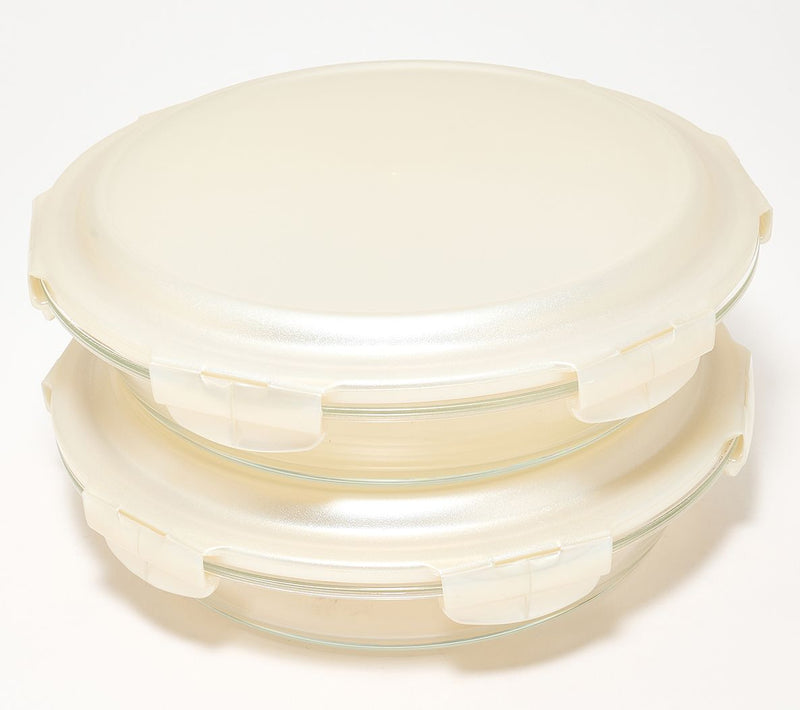 LocknLock Set of 2 Glass Pie Baking Dishes — View 9