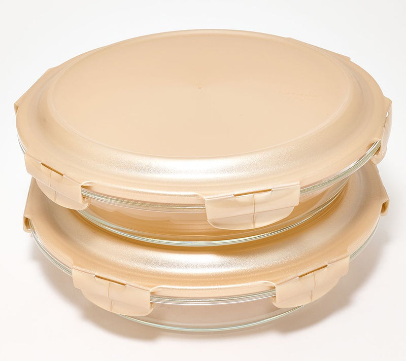 LocknLock Set of 2 Glass Pie Baking Dishes — View 13