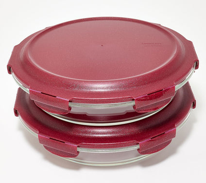 LocknLock Set of 2 Glass Pie Baking Dishes