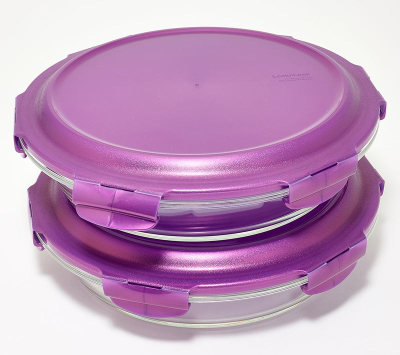 LocknLock Set of 2 Glass Pie Baking Dishes — View 15