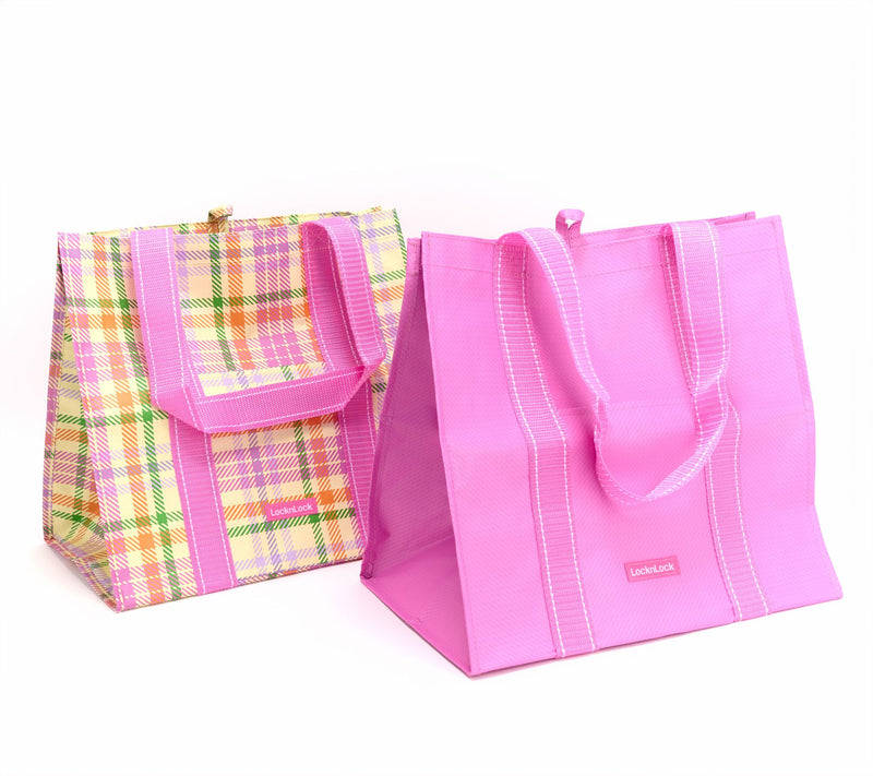 LocknLock Set of 2 Spring Print Shopping Tote Bags — View 9