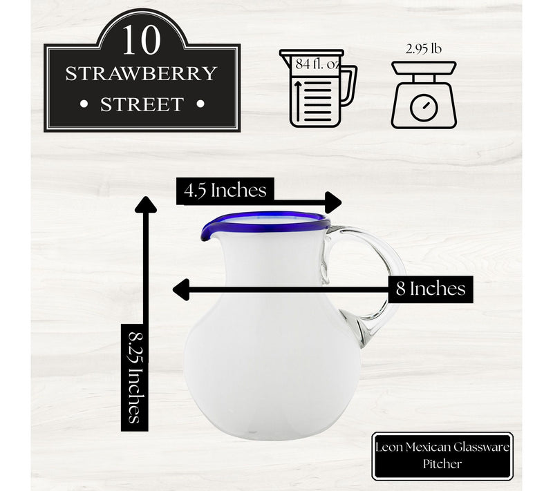 10 Strawberry Street Leon Mexican Glassware Pitcher — View 8