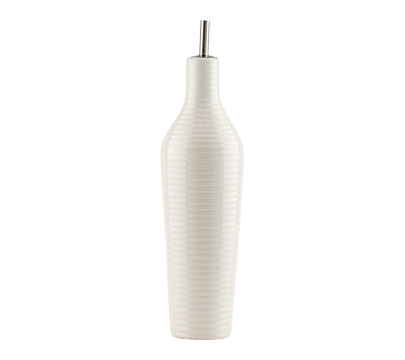 10 Strawberry Street Embossed White Oil Cruet — View 3