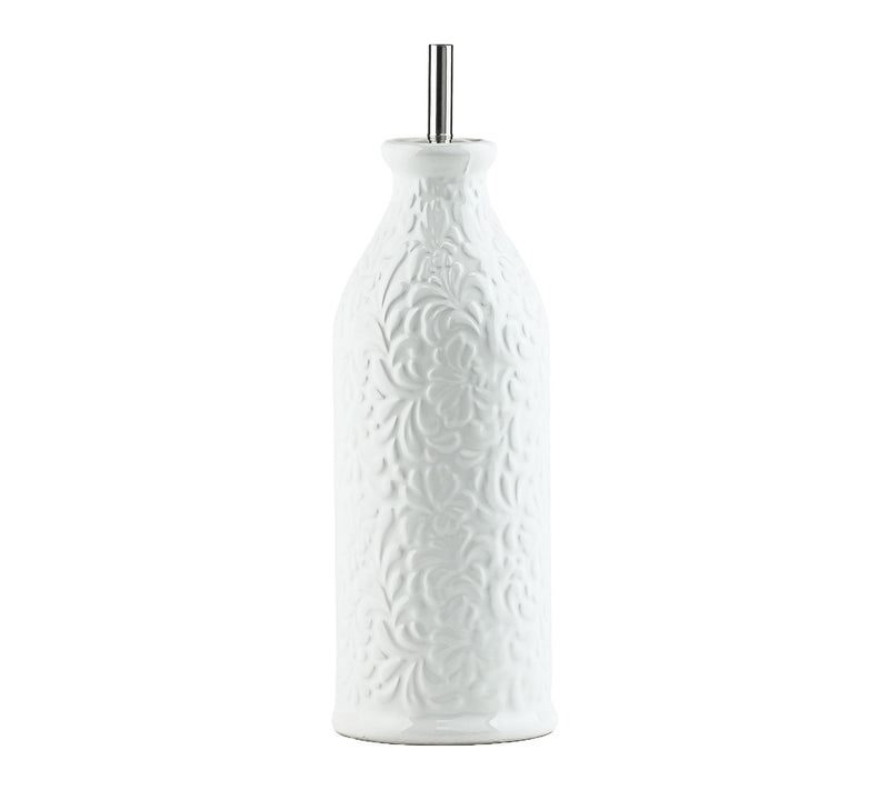 10 Strawberry Street Embossed White Oil Cruet — View 21