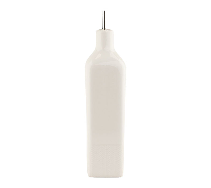 10 Strawberry Street Embossed White Oil Cruet — View 4