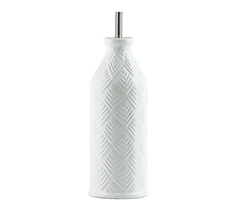 10 Strawberry Street Embossed White Oil Cruet — View 29
