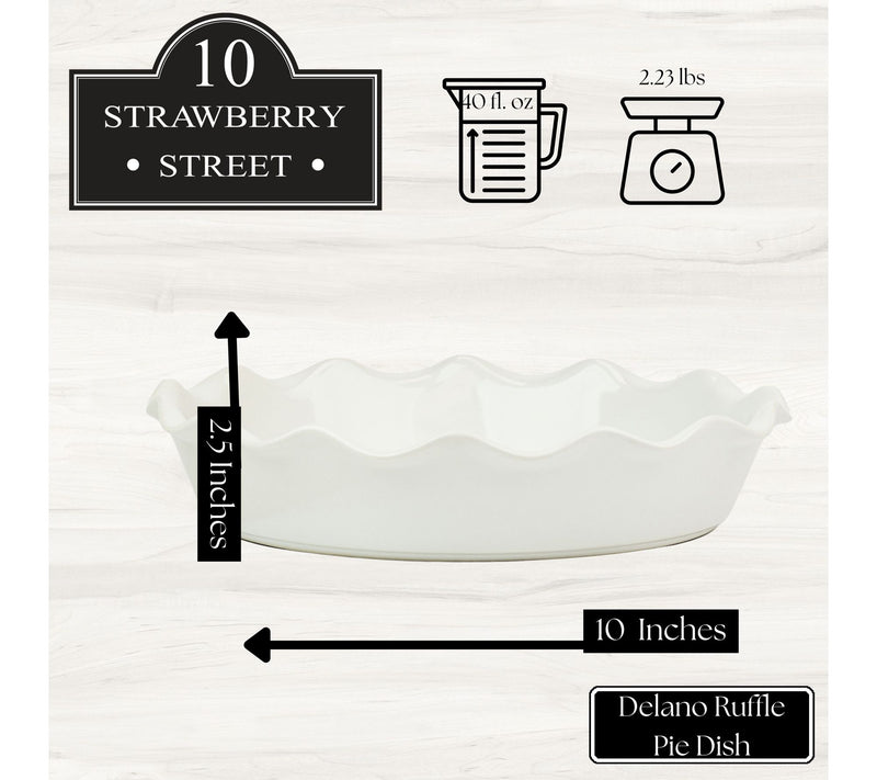 10 Strawberry Street Delano Ruffled Pie Dish — View 5