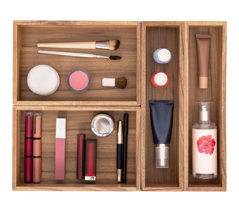 Seville Classics 10-Piece Acacia Storage Organizer Box Set — View 4