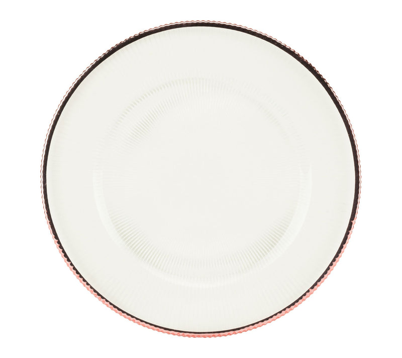 10 Strawberry Street Set of 4 Markle Ribbed Glass Charger — View 5