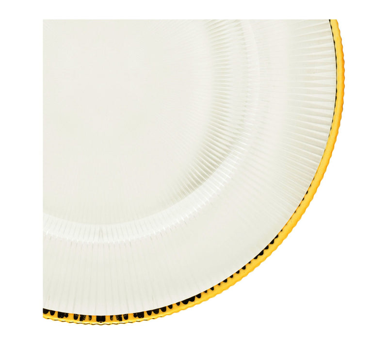 10 Strawberry Street Set of 4 Markle Ribbed Glass Charger — View 3