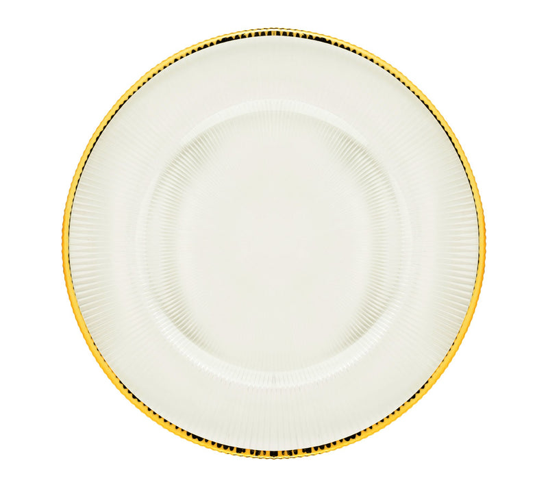 10 Strawberry Street Set of 4 Markle Ribbed Glass Charger — View 2