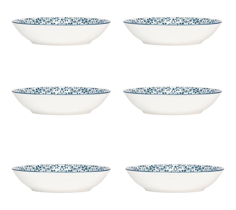10 Strawberry Street Set of 6 Mediterranean Blue Pasta Plates — View 8