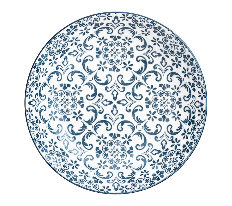 10 Strawberry Street Set of 6 Mediterranean Blue Pasta Plates — View 2