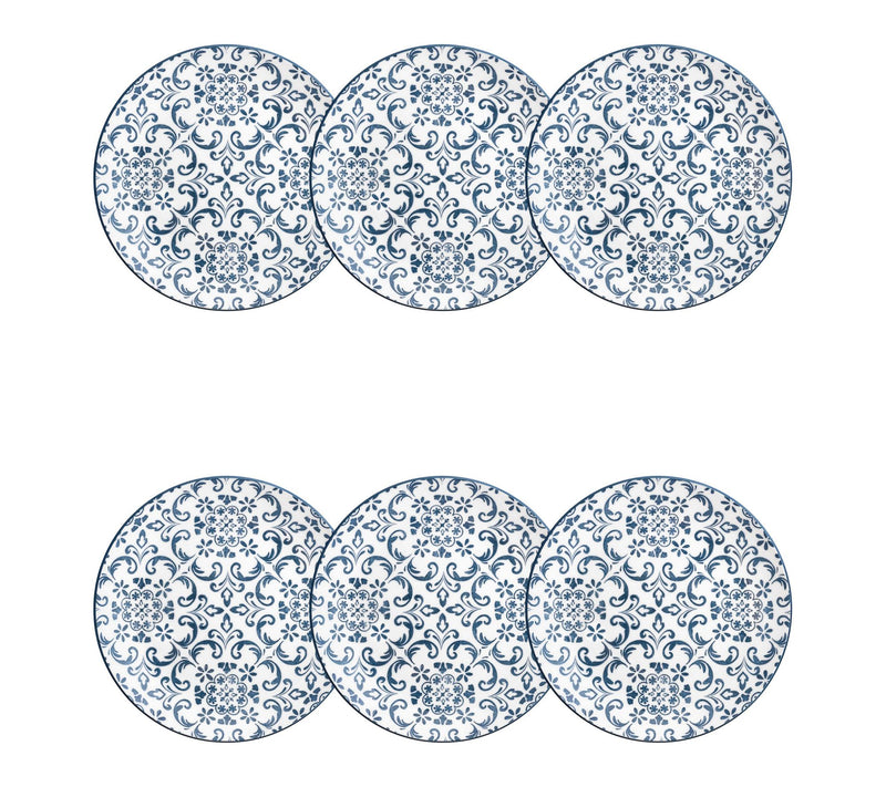 10 Strawberry Street Set of 6 Mediterranean Blue Salad Plates — View 7