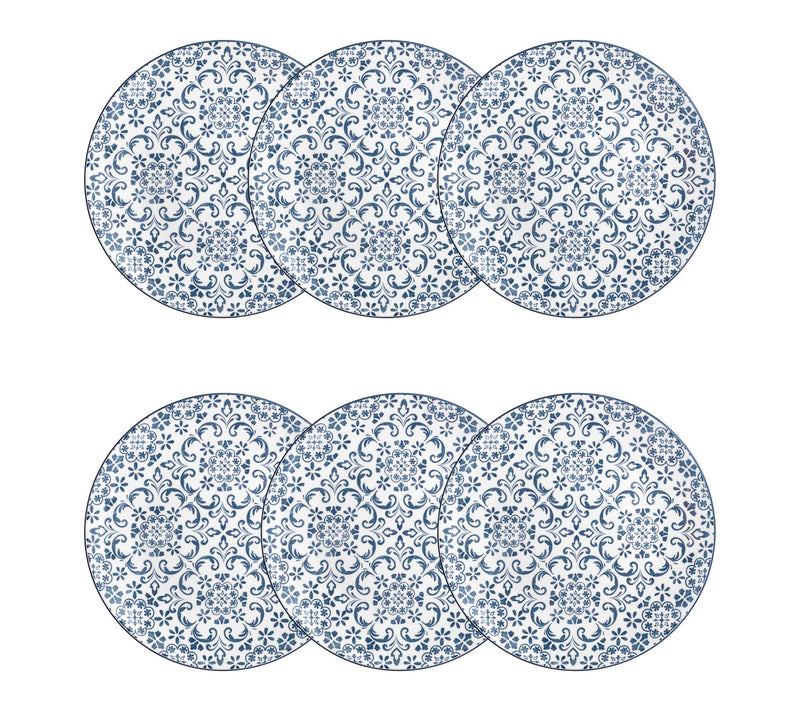 10 Strawberry Street Set of 6 Mediterranean Blue Dinner Plates — View 7