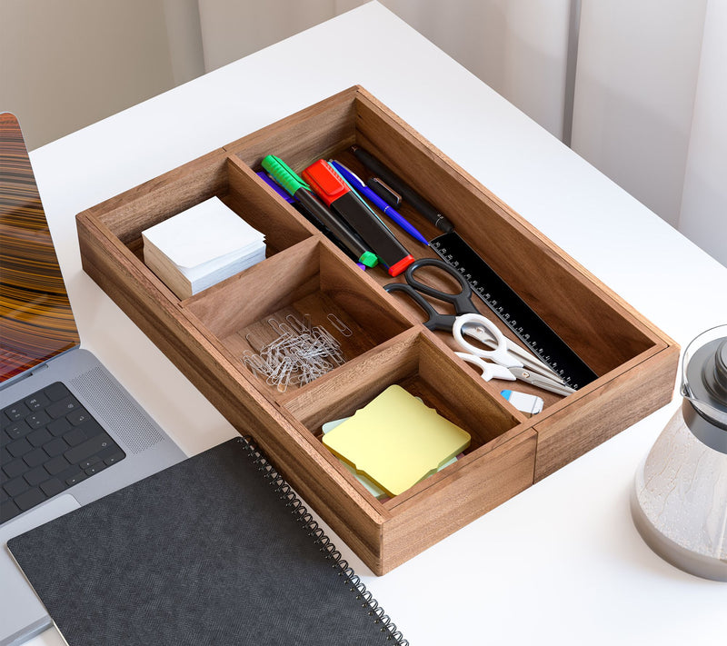 Seville Classics 9-Piece Acacia Wood Kitchen Storage Organizer — View 8