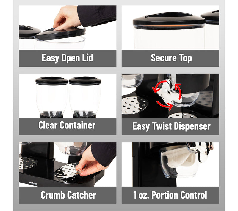 Mind Reader Double Cereal Dispenser for Countertop — View 4
