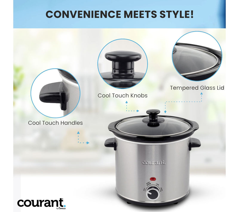 Courant 3.2 Qt Slow Cooker, Low/High/Warm Settings — View 4