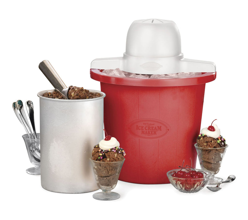 Nostalgia 4 Qt. Red Bucket Electric Ice Cream Maker — View 10