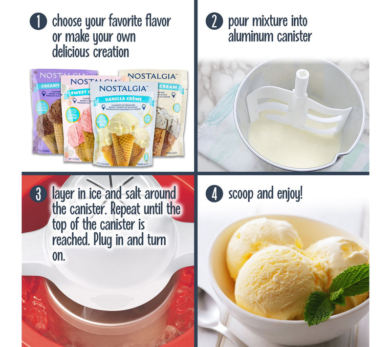 Nostalgia 4 Qt. Red Bucket Electric Ice Cream Maker — View 3
