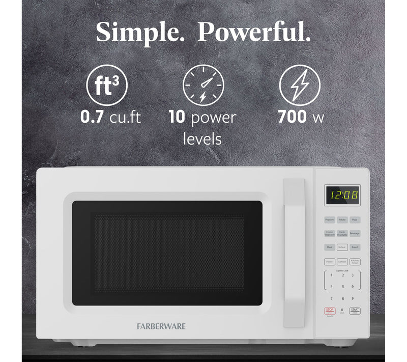 Farberware 700-Watt Compact Countertop Microwave Oven 0.7cuft — View 2